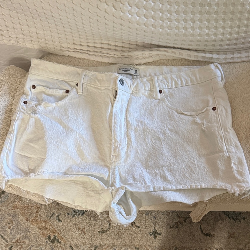 Abercrombie & Fitch White Jean Shorts